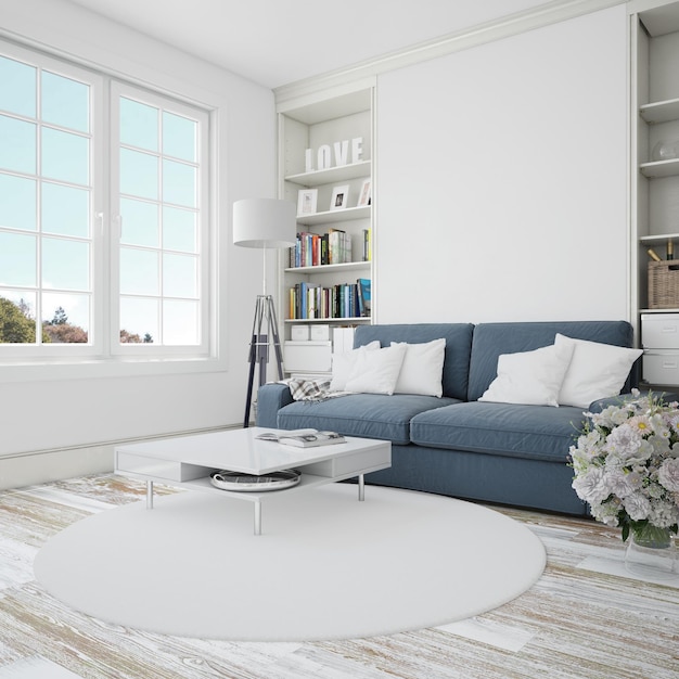 a living room wall mockup