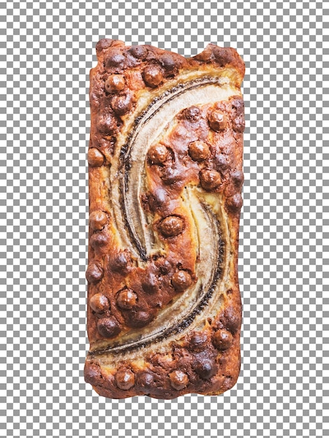 PSD Буханка хлеба с шоколадом и орехами на прозрачном фоне
