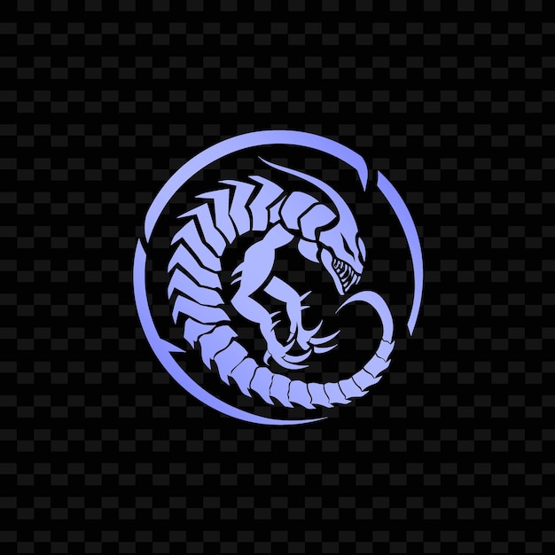 PSD Логотип дракона на черном фоне