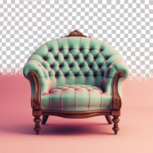 PSD 紫色のタフテッドの椅子は部屋の暗い囲気に快適さを加えます