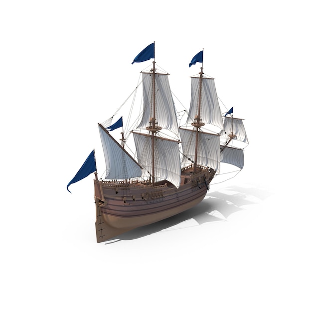 A majestic tall ship sailing on the open sea