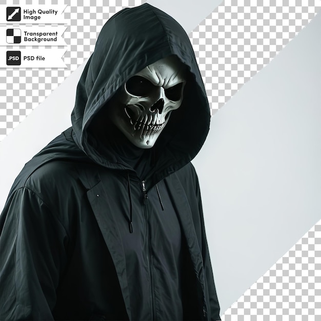 PSD a man in a black hoodie with a skull on it