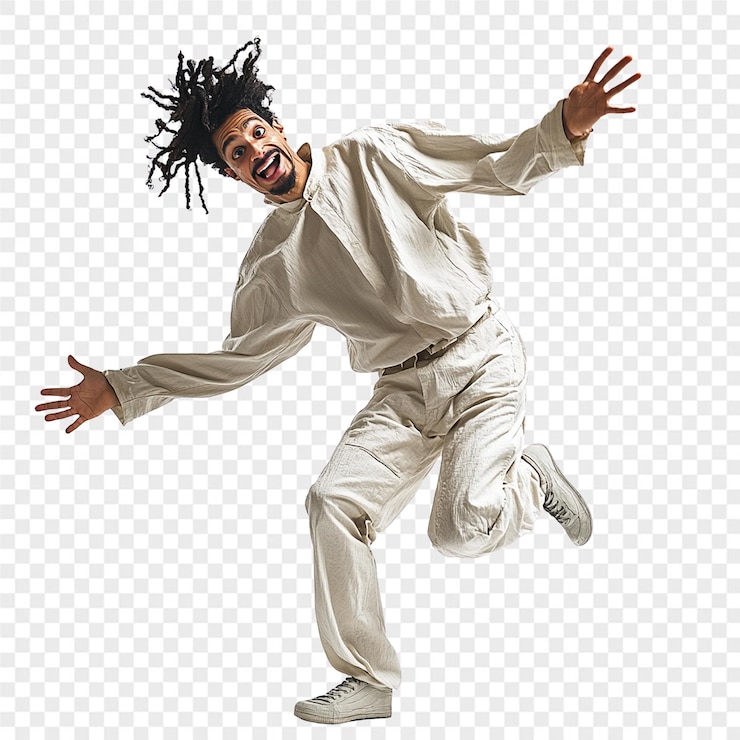 PSD a man jumping in the air with a shirt on