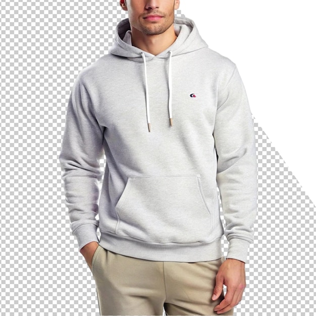 a man wearing a hoodie with the logo on it