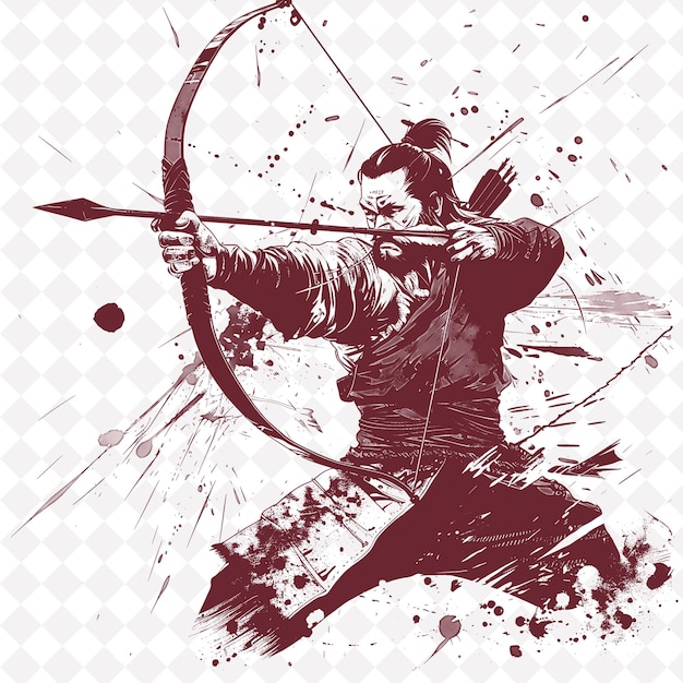 a man with a bow and arrow with a bow and arrow pointing to the right