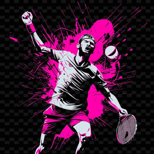 PSD a man with a tennis racket in his hand and the words  tennis