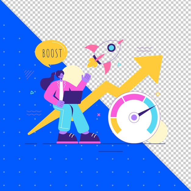 a man working on a chart with a yellow arrow pointing to the right