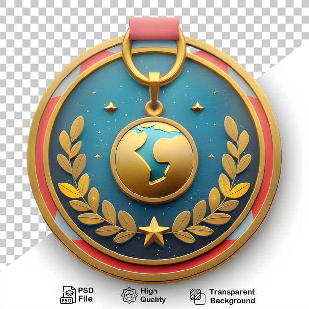PSD Медаль с золотом на прозрачном фоне
