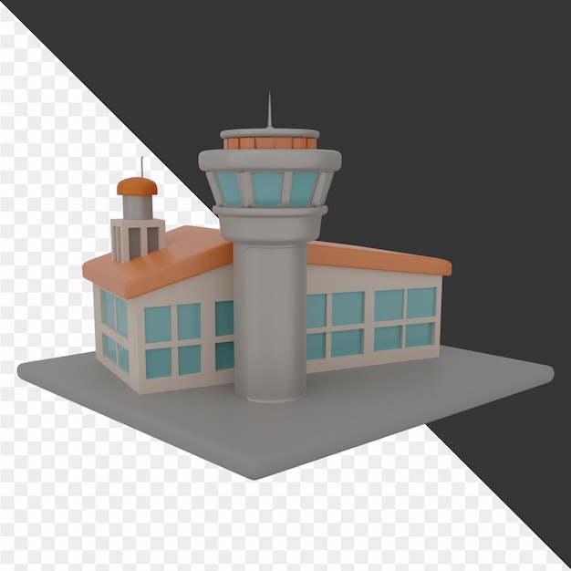 a model of a building with a tower on the top