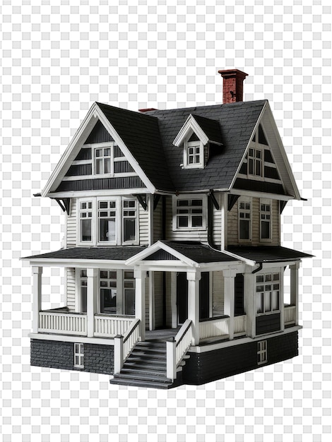 PSD 煙突と煙突のある家のモデル