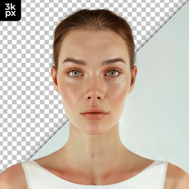 PSD 그녀의 얼굴에 자연스러운 표정을 가진 모델