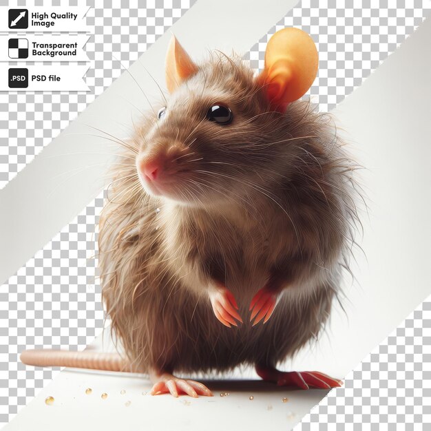 PSD Мышь с красным носом показана на фото