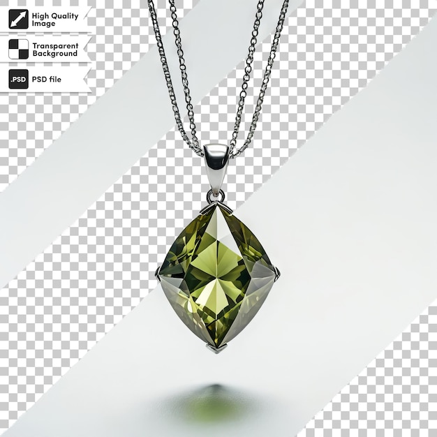 PSD a necklace with a diamond on it is shown with a silver chain