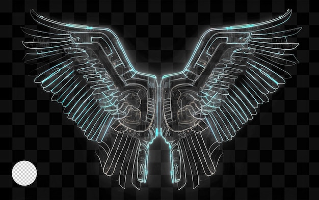 PSD 天使という言葉が書かれたネオンの天使の翼