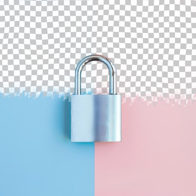 PSD a padlock with a blue background with a pink and blue background