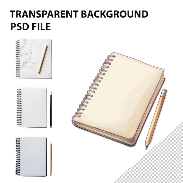 a page from the back cover of a notebook with a notebook on it