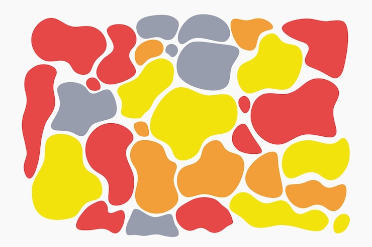 PSD a painting of a rainbow colored heart with a red and yellow colors abstract shape seamless
