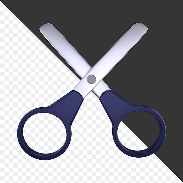 a pair of scissors with a blue handle and a silver handle