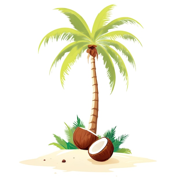 a palm tree with coconuts and coconuts on it