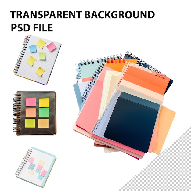 a paper with a picture of a notebook with a notepad and a notebook on it
