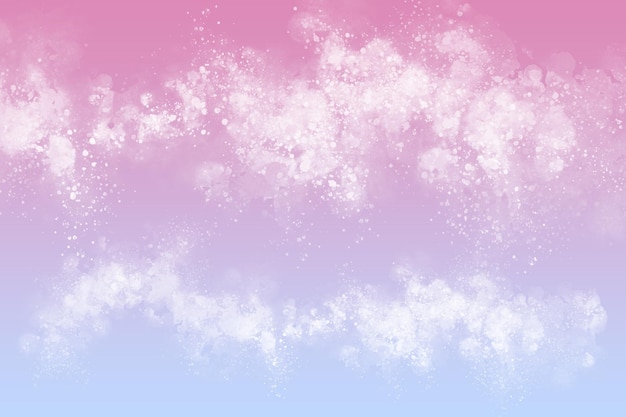 PSD パステルカラーの背景にピンクとブルーの背景に白い雲