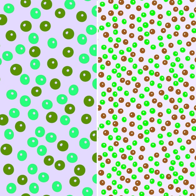 PSD 갈색 반점과 갈색 반점이 있는 초록색과 빨간색 원의 패턴