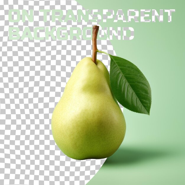 PSD a pear with a green background with the words  natural energy  on it