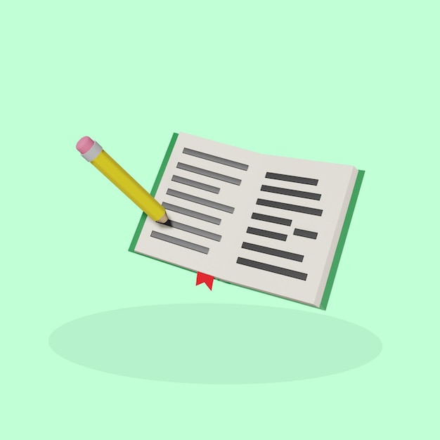 a pencil is laying on top of a book with the word is written on it