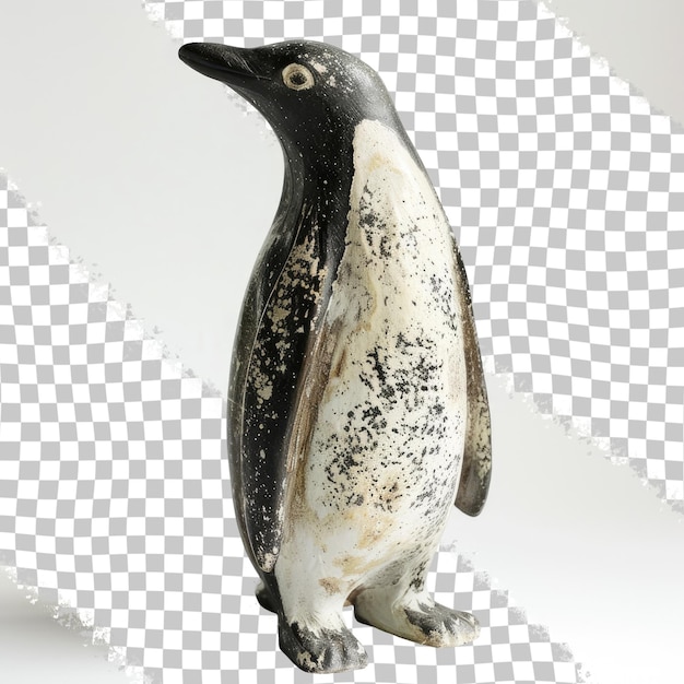 PSD 白い背景のペンギンフィギュアとペンギンの文字