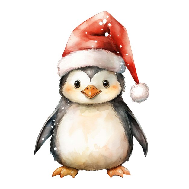 PSD サンタの帽子をかぶったペンギン