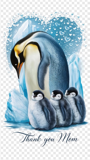 PSD a penguin with a heart on its chest