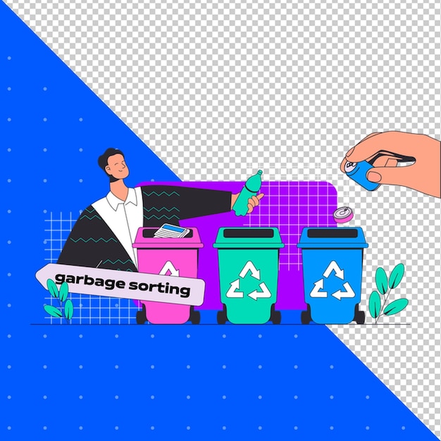a person is writing a piece of trash with a man in a suit and a bin with a man in the background