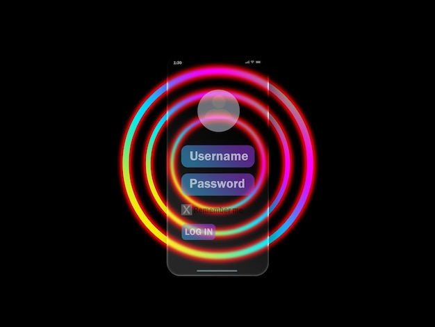 a phone screen with a colorful circle and the words send a card on it