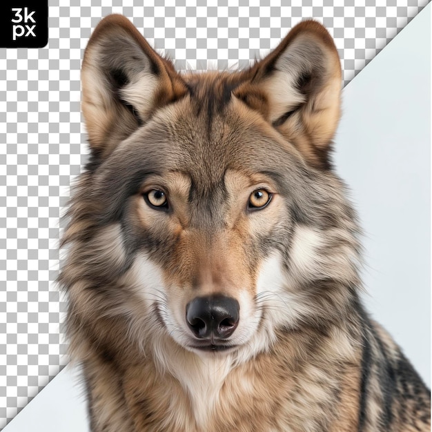 PSD Фотография волка с черно-белым фоном