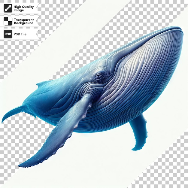 PSD Изображение голубого кита со словом кит на нем