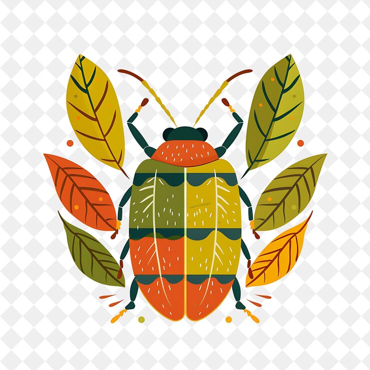 PSD a picture of a bug with leaves on it