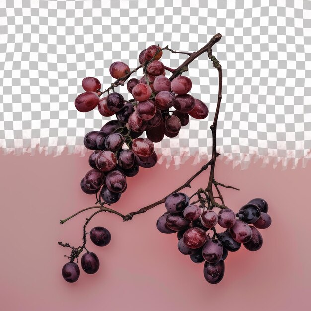 PSD a picture of a bunch of grapes with a checkered background