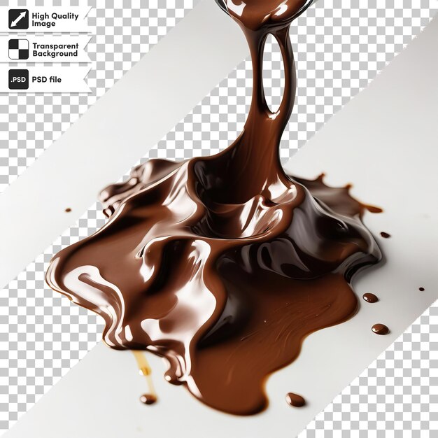 PSD a picture of a chocolate sauce with a splash of chocolate on it