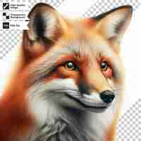 PSD Рисунок лисы с ртом, на котором написано лиса
