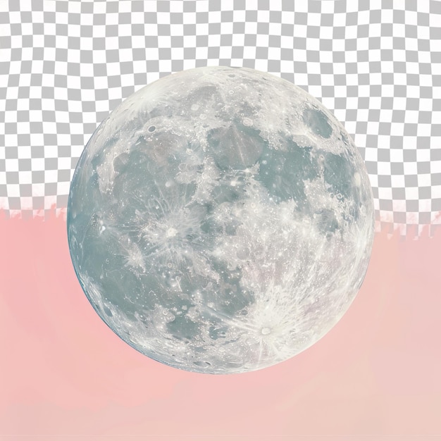 PSD Картинка полной луны с розовым фоном
