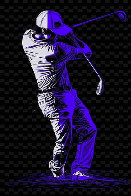 Картинка гольф-клуба с голубым фоном