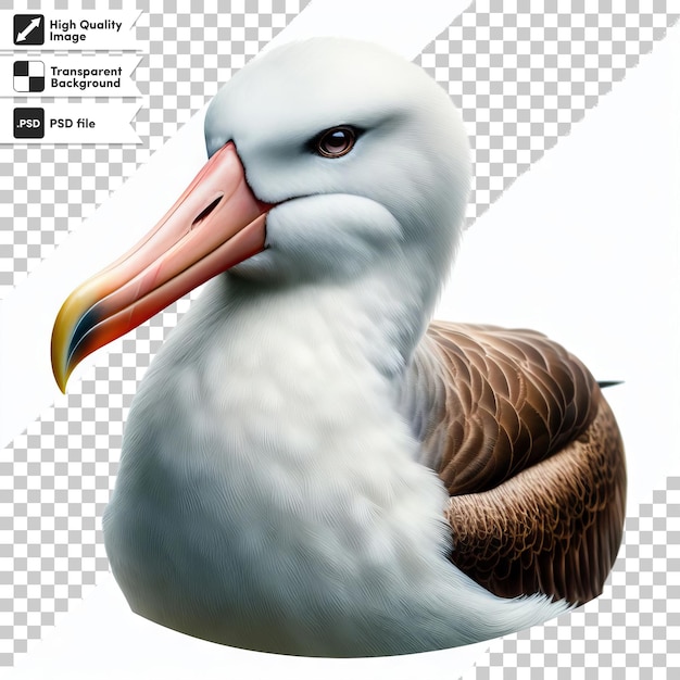 PSD a picture of a goose with a beak that says  ostrich