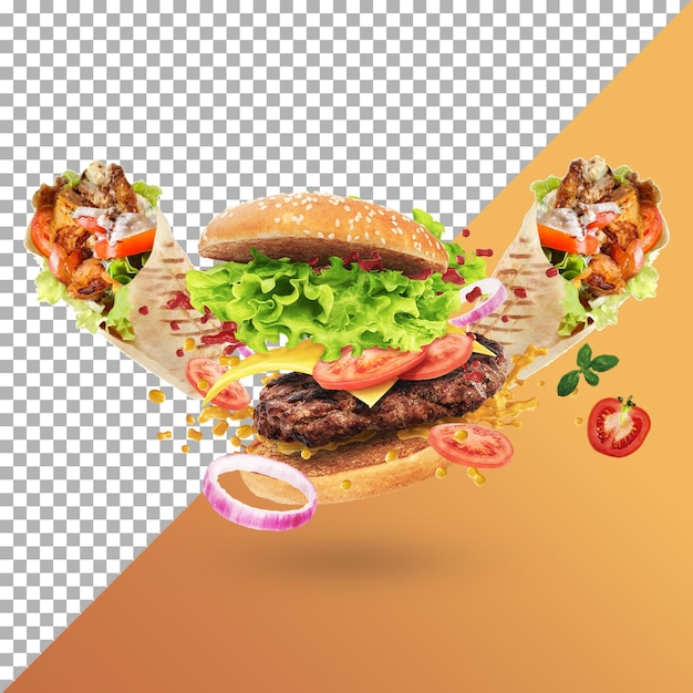 a picture of a hamburger and a picture of a hamburger