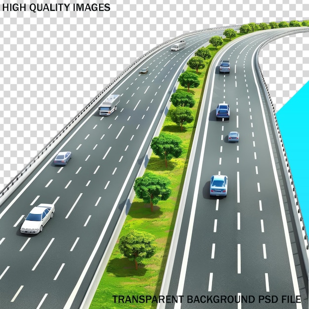 PSD その上に車がある高速道路の写真