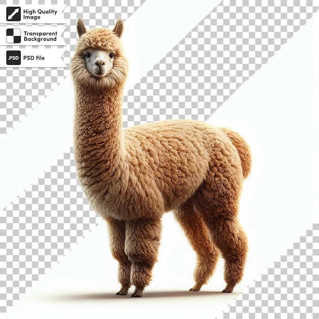 PSD 알파카 (alpaca) 라고 쓰여진 라마의 그림