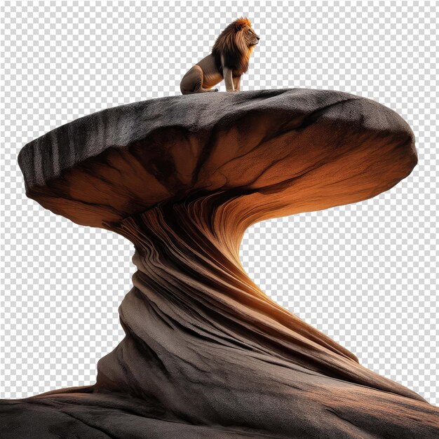 PSD a picture of a monkey sitting on a mushroom