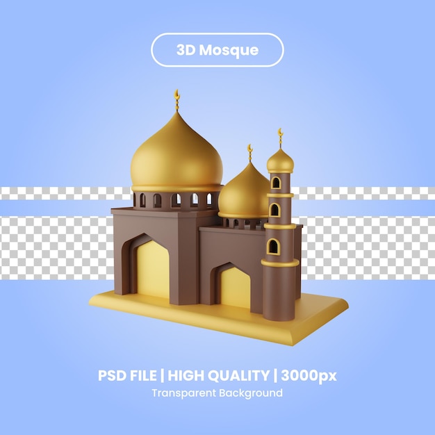 A picture of a mosque with a blue background and the text psd file on the bottom.