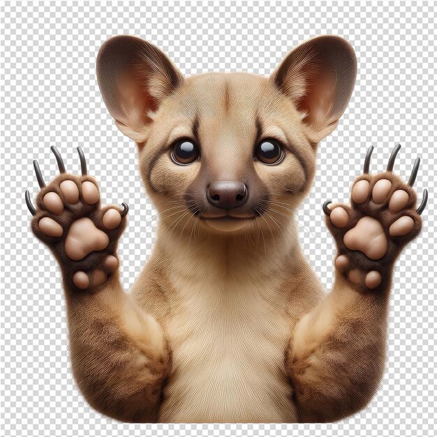 PSD a picture of a puppy with claws out and the right paw is in the air