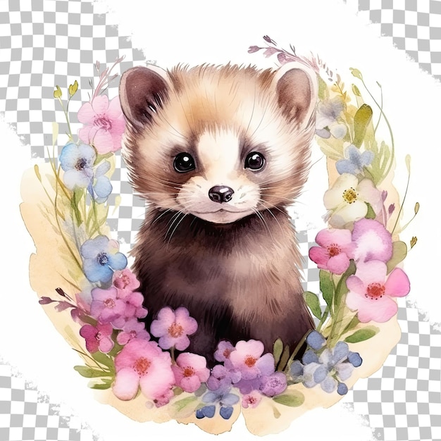 PSD かわいい顔をしたアライグマの写真。