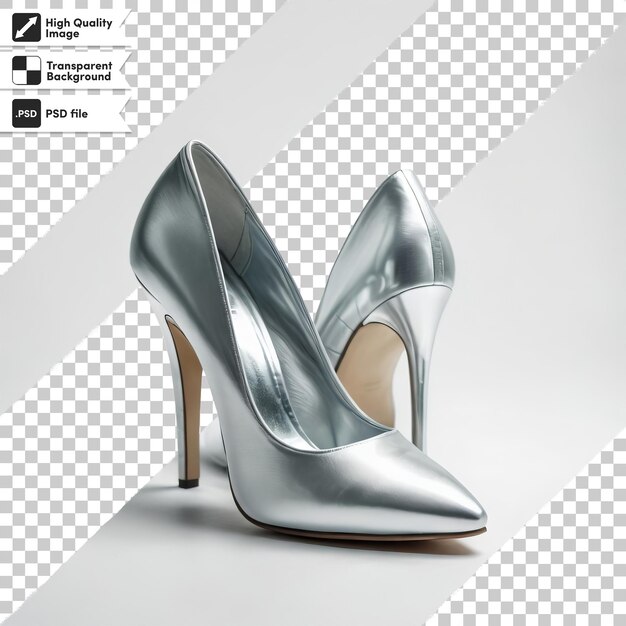 PSD Рисунок серебряной обуви, на которой написано:
